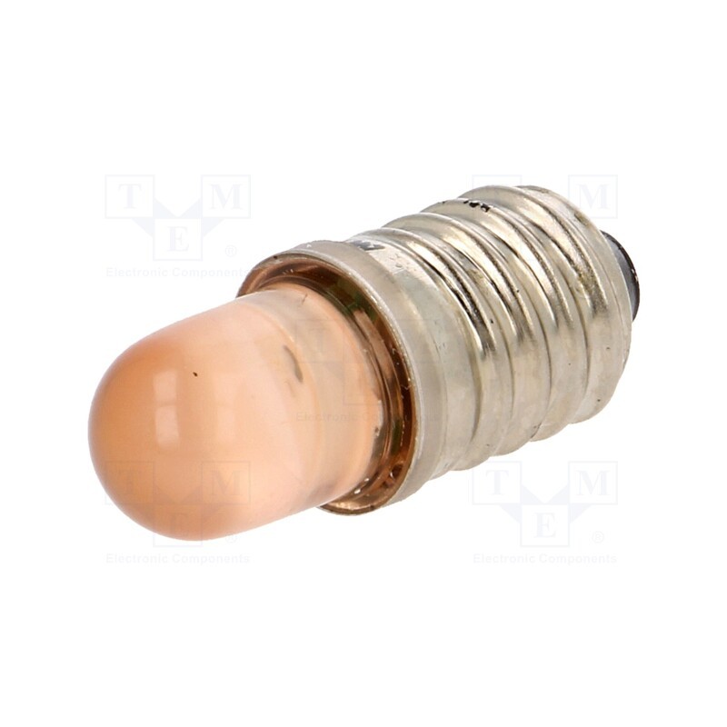 1 pcs x POLAM-ELTA - LO-E10-24AC/DC - LED lamp, orange, E10, 24VDC, 24VAC, AC lum: 600÷800mcd