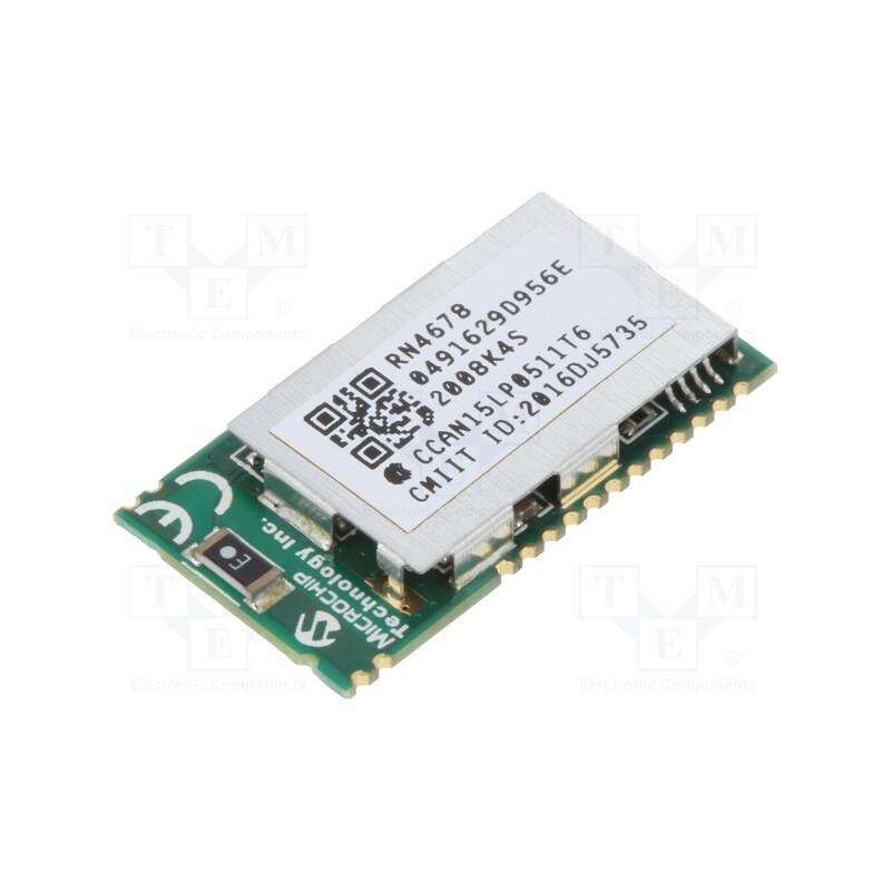 1 pcs x MICROCHIP TECHNOLOGY - RN4678-V/RM113 - Module: Bluetooth Classic / Low Energy, GPIO,SPI,UART, SMD, 5.0