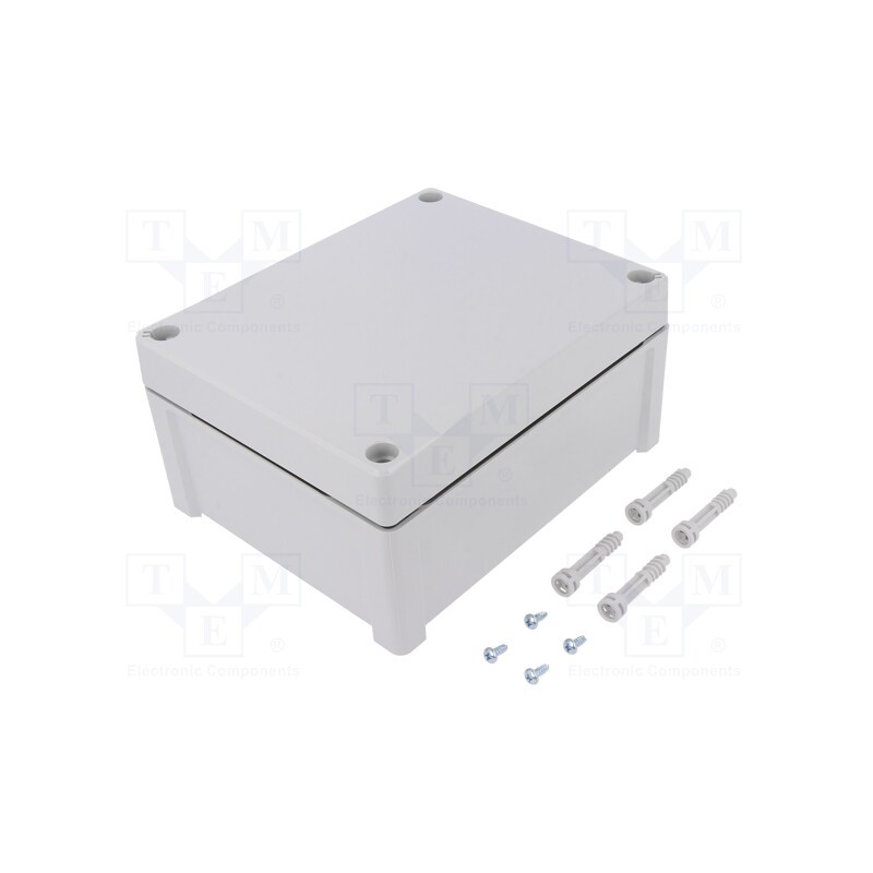 1 pcs x FIBOX - TA201610 - Enclosure: multipurpose, X: 163mm, Y: 201mm, Z: 98mm, TEMPO, ABS, grey