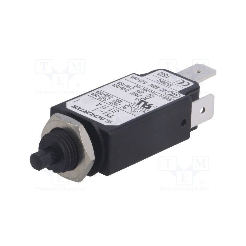 1 pcs x SCHURTER - 4400.0606 - Circuit breaker, Urated: 240VAC, 48VDC, 11A, SPST, Poles: 1, screw