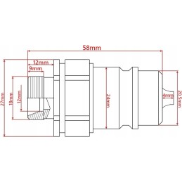 Quick connector external thread euro plug m18x1 5