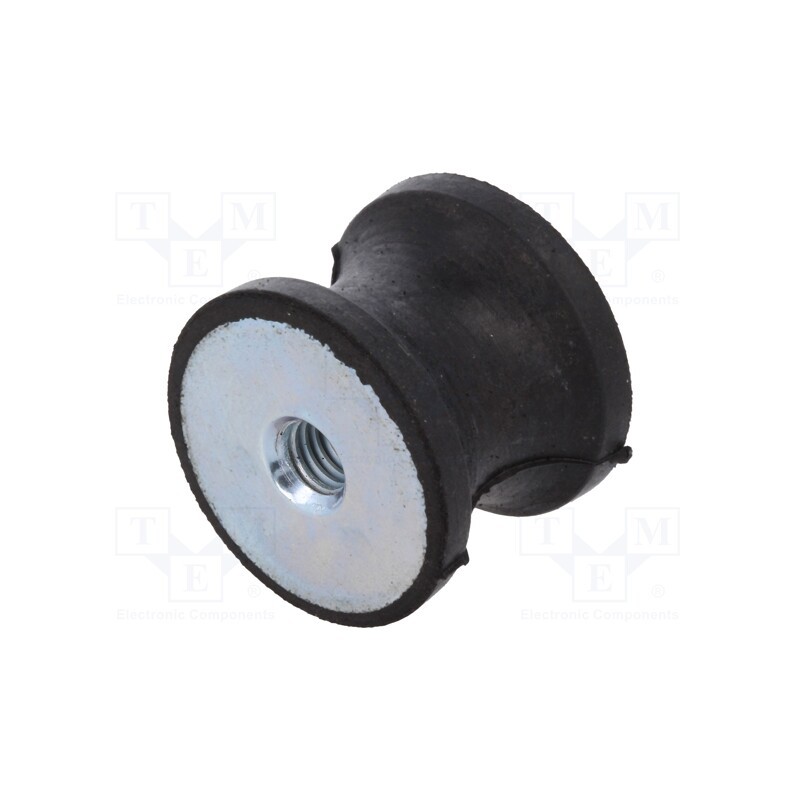 1 pcs x ELESA+GANTER - DVC.3-25-18-20-M6-55 - Vibration damper, M6, Ø: 25mm, rubber, L: 20mm, H: 6mm, 738N, 148N/mm