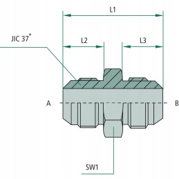 Straight adapter connector 2x ga 7 16 m jic 450 bar