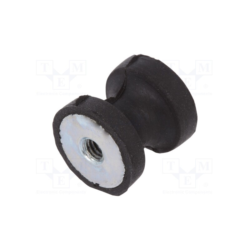 1 pcs x ELESA+GANTER - DVC.3-15-8,5-15-M4-40 - Vibration damper, M4, Ø: 15mm, rubber, L: 15mm, H: 4mm, 94N, 25N/mm