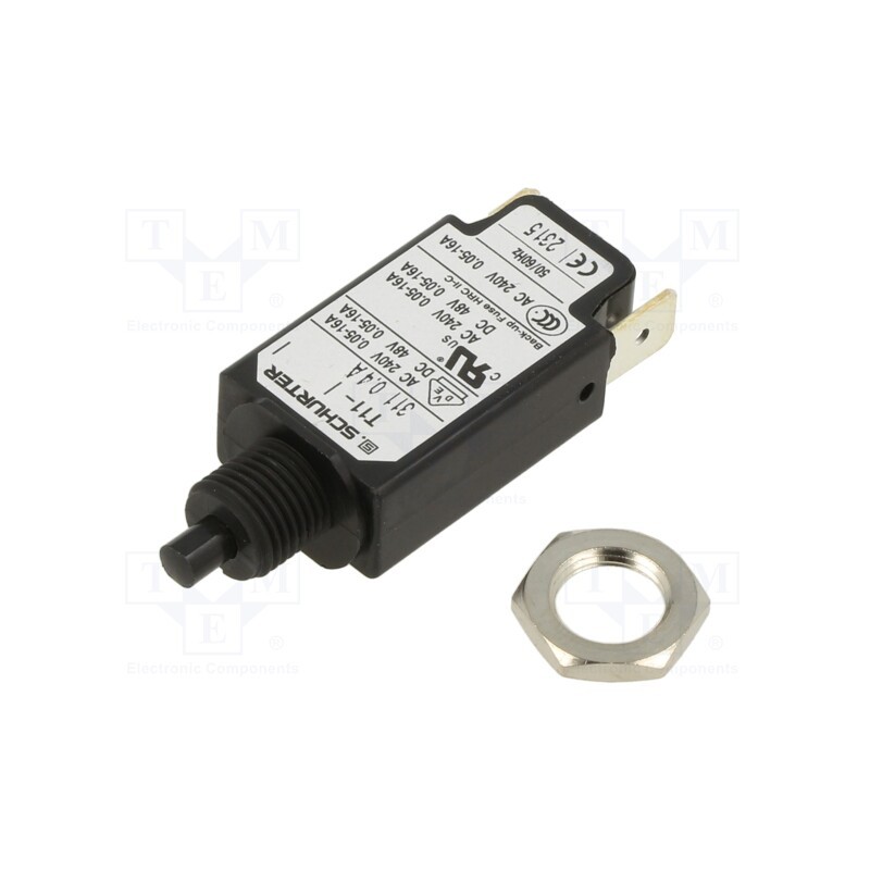 1 pcs x SCHURTER - 4400.0308 - Circuit breaker, Urated: 240VAC, 48VDC, 0.4A, SPST, Poles: 1, screw