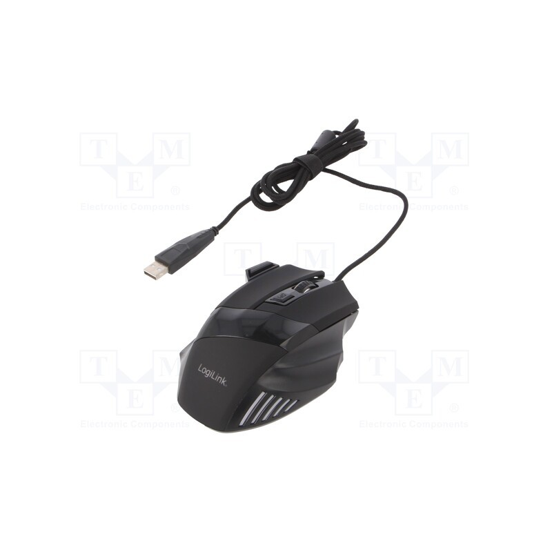1 pcs x LOGILINK - ID0202 - Optical mouse, black, USB, wired, Features: DPI change button
