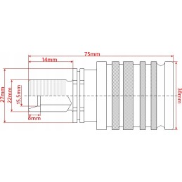 Quick connector external thread euro socket m22x1 5