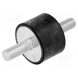 1 pcs x ELESA+GANTER - DVA.1-30-20-M8-20-55 - Vibration damper, M8, Ø: 30mm, rubber, L: 20mm, Thread len: 20mm