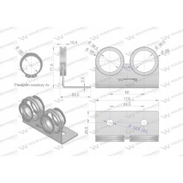 Double handle with locking rings for quick action