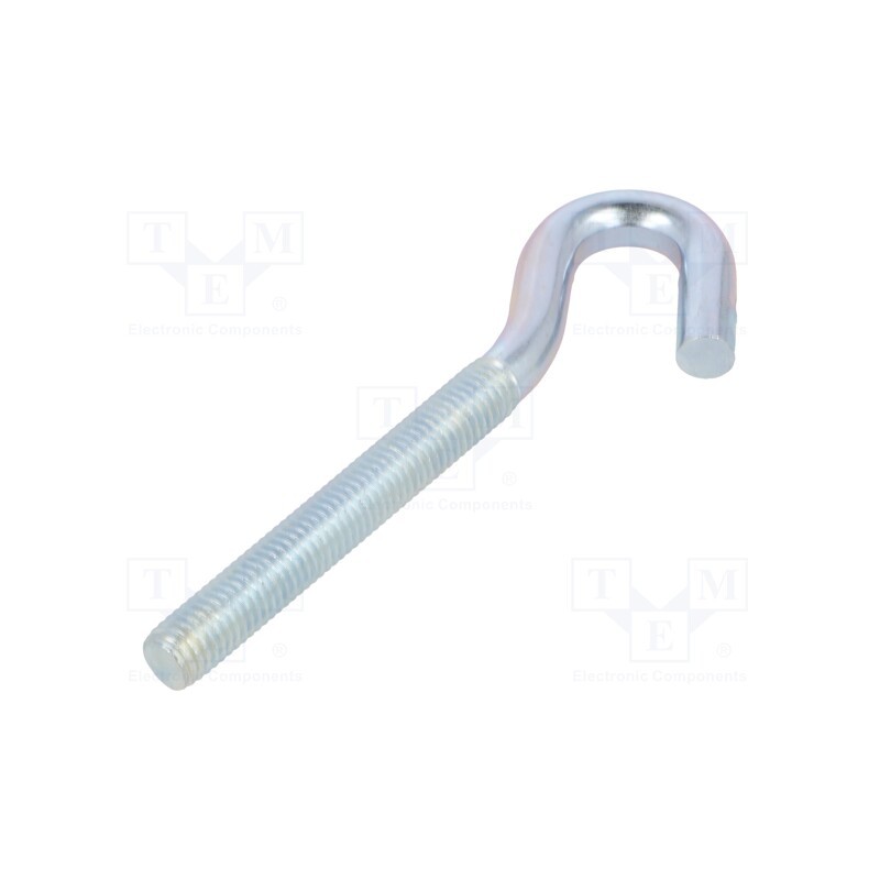 1 pcs x DROMET - HZ10120 - Hook, angular, steel, zinc, Thread len: 75mm, Overall len: 120mm