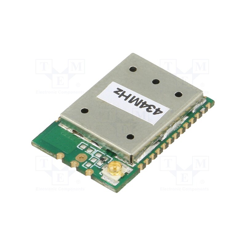 1 pcs x RADIOCONTROLLI - RCQ3-434-RM - Module: RF, 430÷435Hz, 1.8÷3.6VDC, 14dBm, SMD, 22x15mm, 23.5/5.5mA