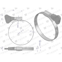 Clamping band with knob 8 12 worm clamp