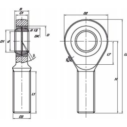 Actuator eye with left external thread oe 20 ga