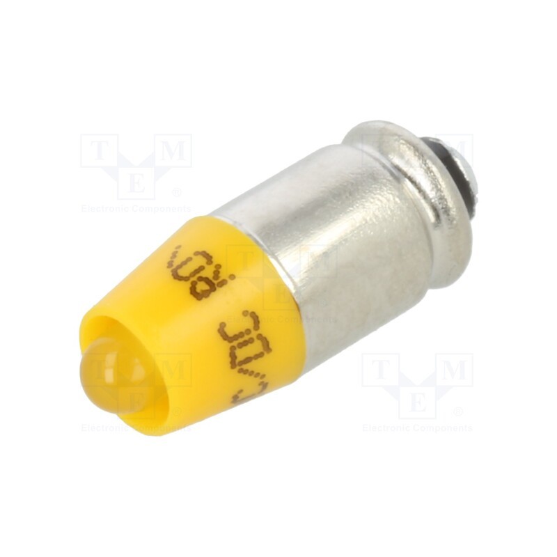 1 pcs x CML INNOVATIVE TECHNOLOGIES - 1512535UY3 - Indicator: LED, S5,7s,T1-3/4, yellow, plastic, 24VAC, 24VDC, 3mm