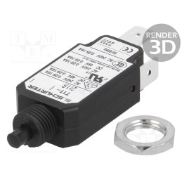 1 pcs x SCHURTER - 4400.0818 - Circuit breaker, Urated: 240VAC, 48VDC, 9A, SPST, Poles: 1, screw