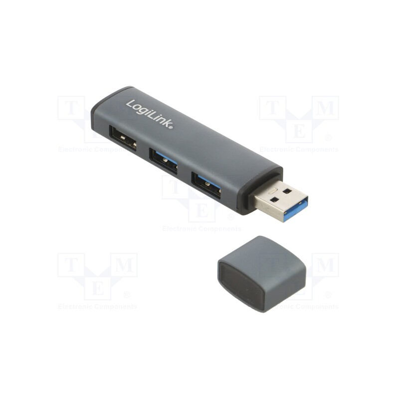 1 pcs x LOGILINK - UA0395 - Hub USB, USB A socket x3,USB A plug, USB 3.2, PnP, aluminium