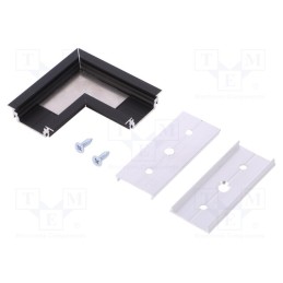 1 set x TOPMET - A3990021 - Connector 90°, black, aluminium, anodized, GROOVE14