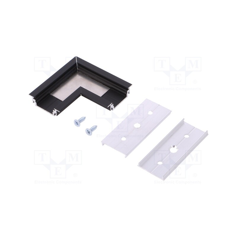 1 set x TOPMET - A3990021 - Connector 90°, black, aluminium, anodized, GROOVE14