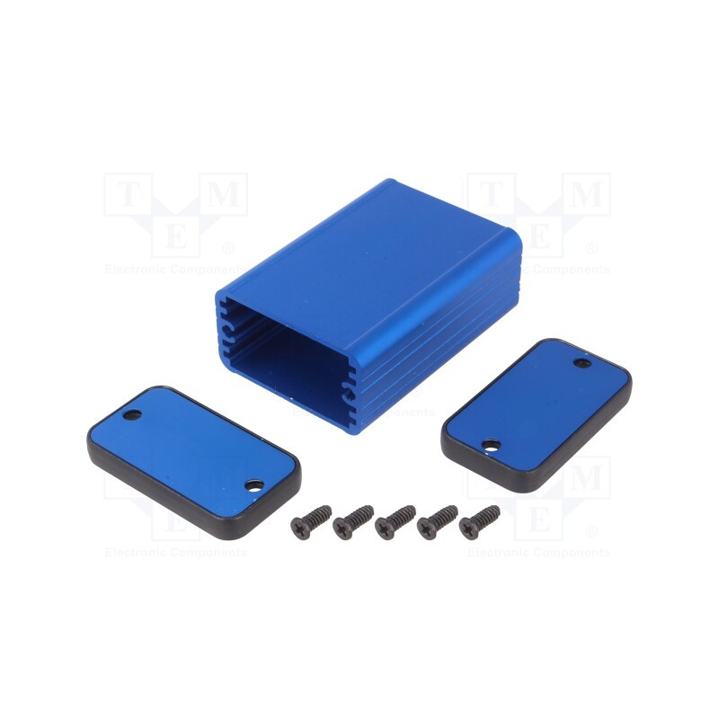 1 pcs x HAMMOND - 1455D601BU - Enclosure: with panel, 1455, X: 45mm, Y: 25mm, Z: 60mm, aluminium