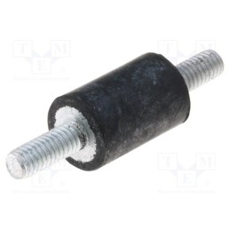 1 pcs x ELESA+GANTER - DVA.1-10-15-M4-10-55 - Vibration damper, M4, Ø: 10mm, rubber, L: 15mm, Thread len: 10mm