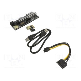 1 pcs x QOLTEC - 55510 - Riser, USB 3.0, black, Application: Bitcoin Miner