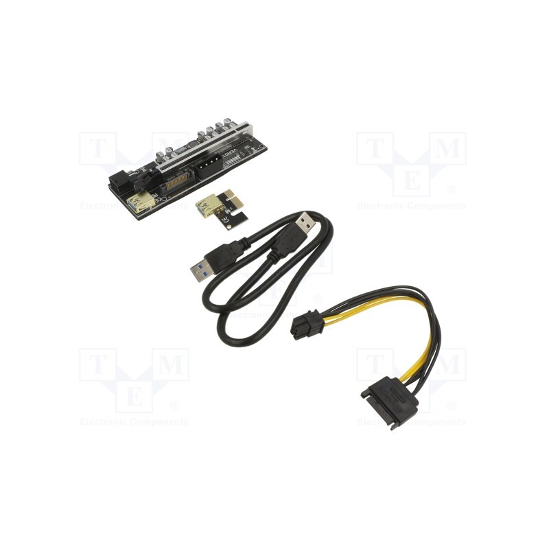 1 pcs x QOLTEC - 55510 - Riser, USB 3.0, black, Application: Bitcoin Miner