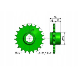 Chain wheel with 21 5057020110 bison