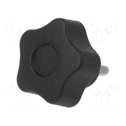 1 pcs x ELESA+GANTER - VCT.25 P-M4X10-C9 - Knob, Ø: 25mm, Ext.thread: M4, 10mm, H: 19mm, technopolymer PA