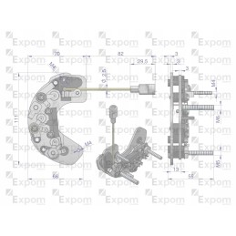 Alternator diode rectifier ax230000 ex260000 ax