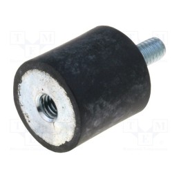 1 pcs x ELESA+GANTER - DVA.2-15-15-M4-10-55 - Vibration damper, M4, Ø: 15mm, rubber, L: 15mm, Thread len: 10mm