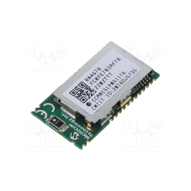 1 pcs x MICROCHIP TECHNOLOGY - RN4678APL-V/RM122 - Module: Bluetooth Classic / Low Energy, GPIO,SPI,UART, SMD, 5.0