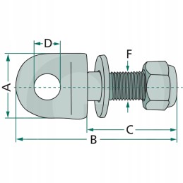 Eye bolt 15mm 80mm 18mm 43mm granite