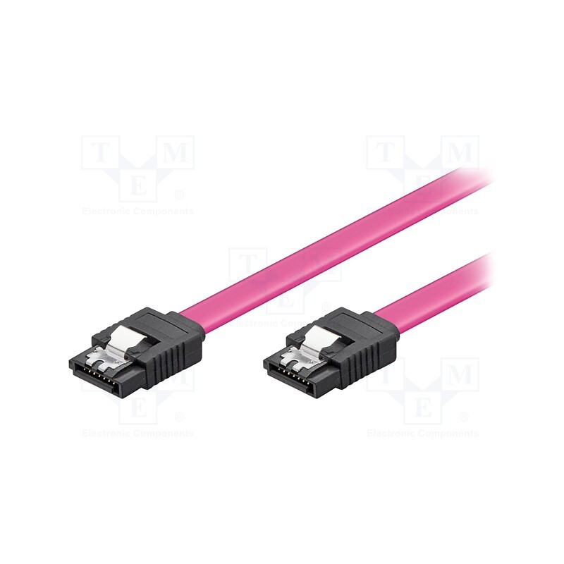 1 pcs x Goobay - 93115 - Cable: SATA, SATA L-Type plug,both sides, 0.5m, pink