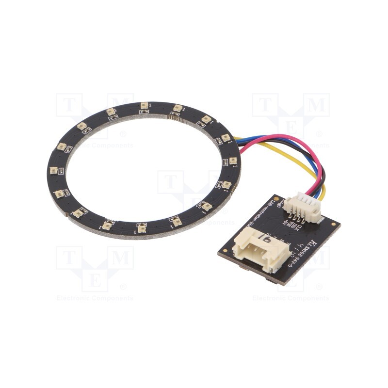 1 pcs x LUMEX - SMR-5141-16-RGB-UR - LED ring, RGB, 1.3W, 5VDC, 120°, No.of diodes: 16, Dim: Ø51mm, 5mA