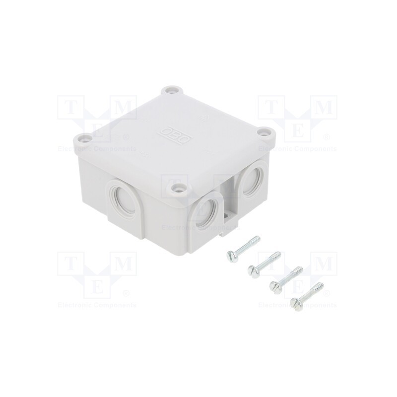 1 pcs x OBO BETTERMANN - B 10 M 5 - Enclosure: junction box, X: 91mm, Y: 91mm, Z: 51mm, duroplast, IP54