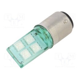 1 pcs x POLAM-ELTA - LG-BA15D-24AC/DC SPECIAL - LED lamp, green, BA15D, 24VDC, 24VAC