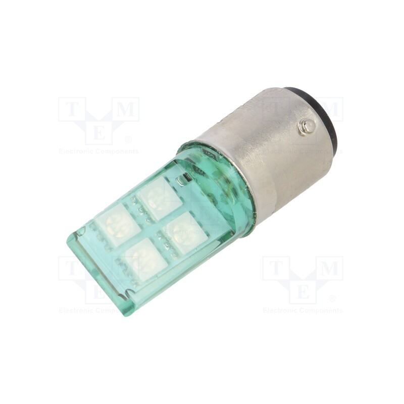 1 pcs x POLAM-ELTA - LG-BA15D-24AC/DC SPECIAL - LED lamp, green, BA15D, 24VDC, 24VAC