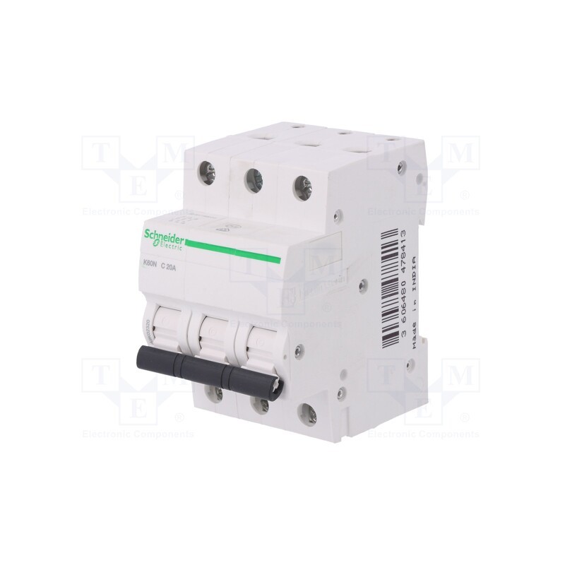 1 pcs x SCHNEIDER ELECTRIC - A9K02320 - Circuit breaker, 230/400VAC, Inom: 20A, Poles: 3, Charact: C, 6kA