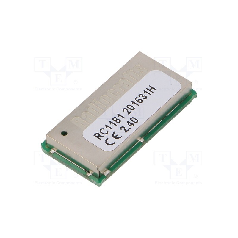 1 pcs x RADIOCRAFTS - RC1181-TM - Module: RF, UART, -110dBm, 2÷3.6VDC, 10dBm, SMD, 100kbps, 37/24mA