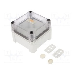 1 pcs x OBO BETTERMANN - X02C LGR-TR - Enclosure: junction box, X: 95mm, Y: 95mm, Z: 72mm, polycarbonate