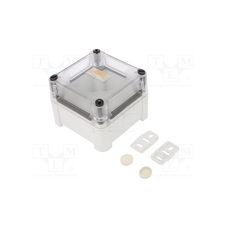 1 pcs x OBO BETTERMANN - X02C LGR-TR - Enclosure: junction box, X: 95mm, Y: 95mm, Z: 72mm, polycarbonate