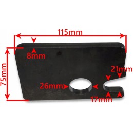 Reinforced hinge of the lower side, opening with a 25mm rod