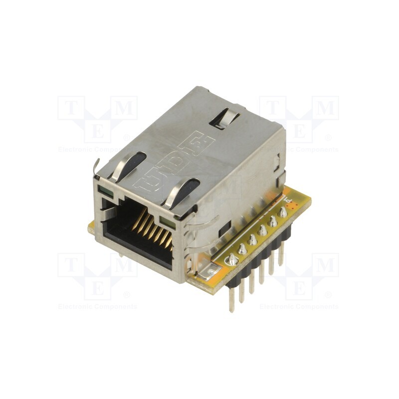 1 pcs x WIZNET - WIZ850IO - Module: Ethernet, Comp: W5500, 3.3VDC, SPI, pin header,RJ45, 2.54mm