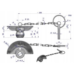 Ball with collar, hardened, category 1 1 44x22 motoge
