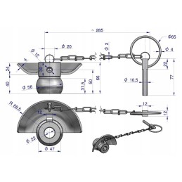 Ball with collar, hardened, category 1 2 56x22 motoge