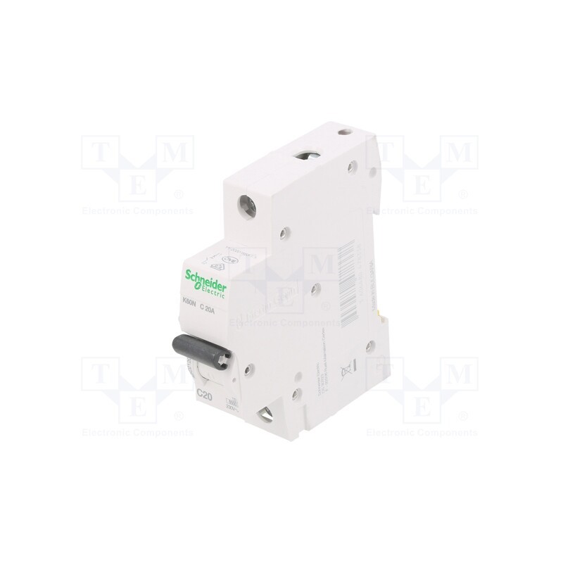 1 pcs x SCHNEIDER ELECTRIC - A9K02120 - Circuit breaker, 230/400VAC, Inom: 20A, Poles: 1, Charact: C, 6kA