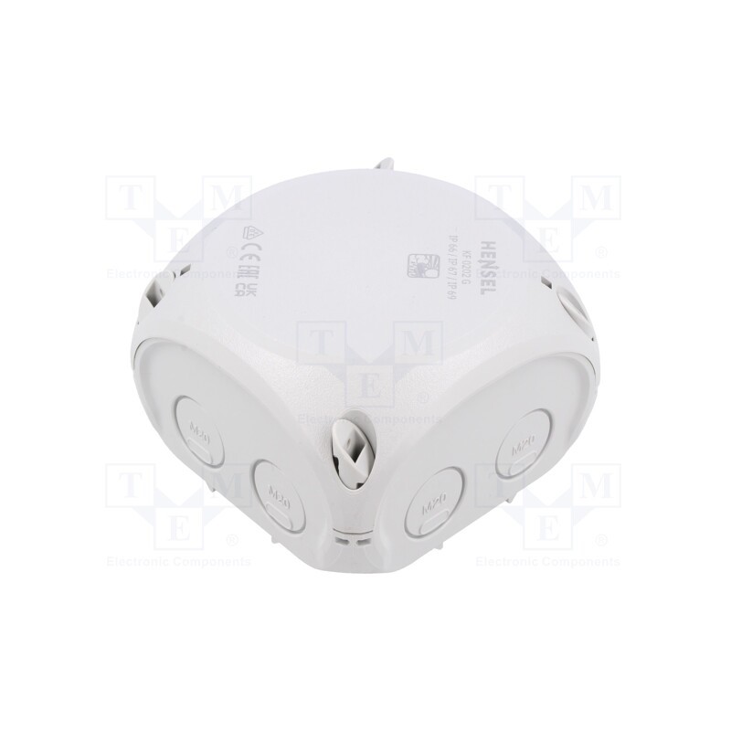 1 pcs x HENSEL - 62000043 - Enclosure: junction box, X: 93mm, Y: 93mm, Z: 62mm, IP66,IP67, grey