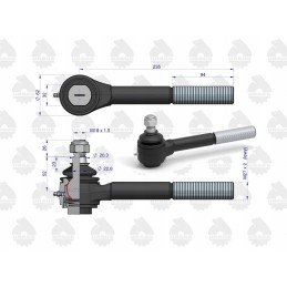 Ball joint long left thread with nut C 385