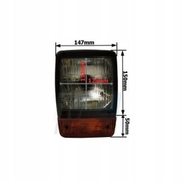 Rectangular headlight with turn signal JCB Fastrac