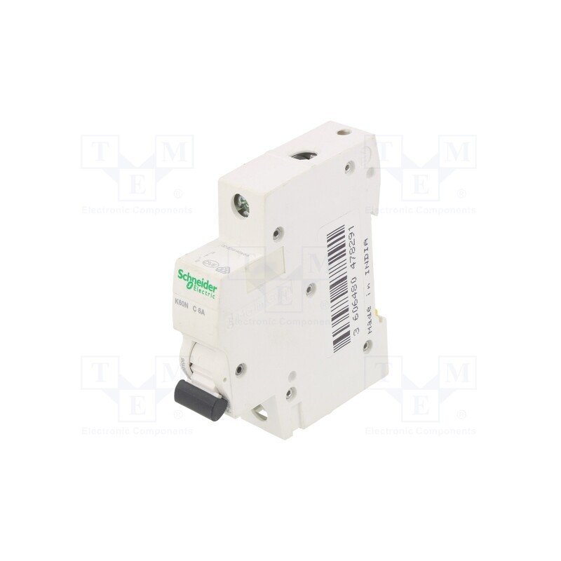 1 pcs x SCHNEIDER ELECTRIC - A9K02106 - Circuit breaker, 230/400VAC, Inom: 6A, Poles: 1, Charact: C, 6kA